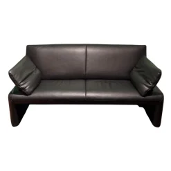 Sofa Linea Leder Lipano Black Schwarz