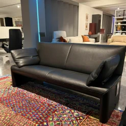 Sofa Linea Leder Lipano Black Schwarz