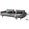 Sofa Liv Stoff 17 Beigegrau Aluminiumgestell Marrone Metallic 4 Kissen 2 Polsterrollen