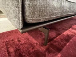 Sofa Liv Stoff 17 Beigegrau Aluminiumgestell Marrone Metallic 4 Kissen 2 Polsterrollen