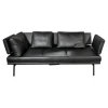 Sofa Living Platform Leder Classic Black Schwarz Gestell Matt Pulverbeschichtet Schwarz