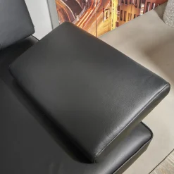 Sofa Living Platform Leder Classic Black Schwarz Gestell Matt Pulverbeschichtet Schwarz