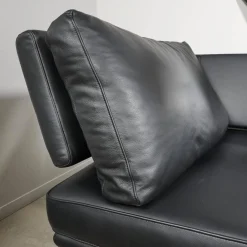 Sofa Living Platform Leder Classic Black Schwarz Gestell Matt Pulverbeschichtet Schwarz