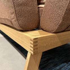 Sofa Lofoten Lounge Stoff 5275 51 Orange Braun Gestell Eiche Hell Geölt