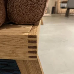 Sofa Lofoten Lounge Stoff 5275 51 Orange Braun Gestell Eiche Hell Geölt