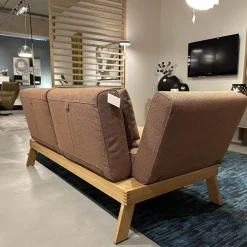 Sofa Lofoten Lounge Stoff 5275 51 Orange Braun Gestell Eiche Hell Geölt