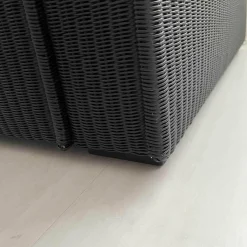 Sofa Loft Small 150 Stoff Holzrahmen Mit Geflecht Bezogen Braun Schwarz