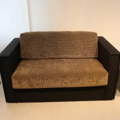 Sofa Loft Small 150 Stoff Holzrahmen Mit Geflecht Bezogen Braun Schwarz