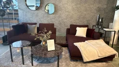 Sofa Long Island Stoff Cooper BW 1779 111 Rot Fuß Eiche Wengefarbig Gebeizt Schwarz Inklusive Tisch Terrazzo Levanto Und Kissen