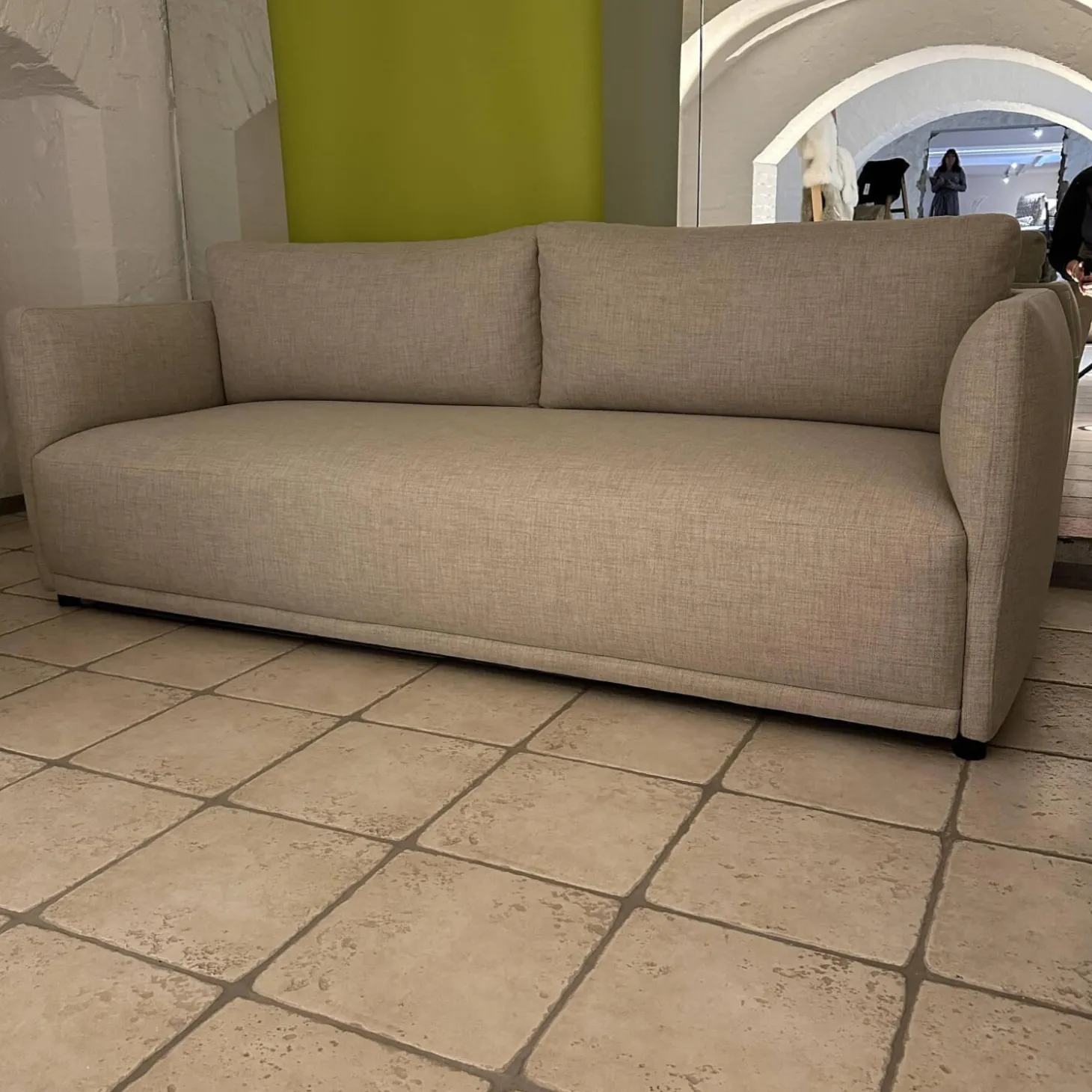 Sofa Lua 66902 10 01 Stoff Menba Dess Beige Füße Schwarzer Kunststoff