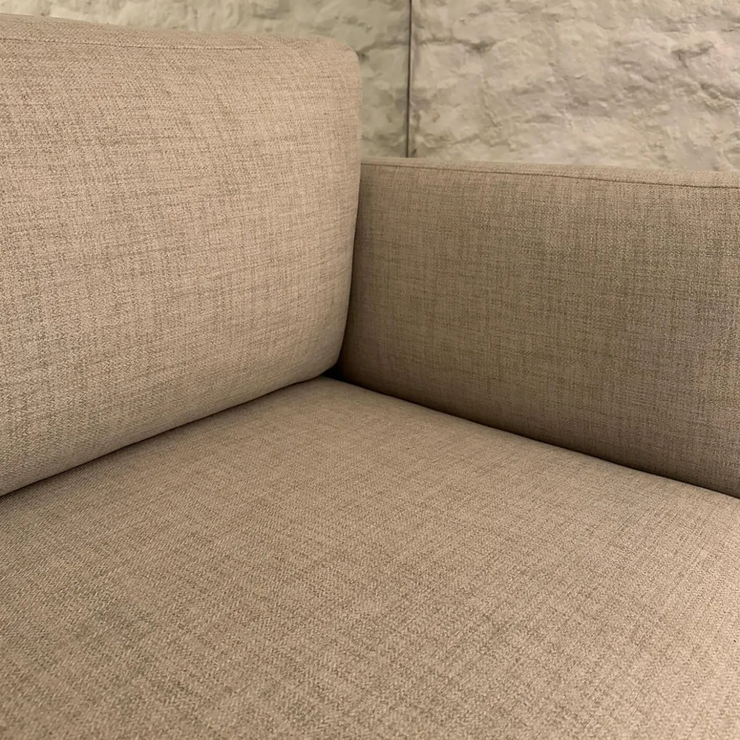 Sofa Lua 66902 10 01 Stoff Menba Dess Beige Füße Schwarzer Kunststoff