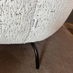 Sofa Magnolia Stoff 6450 49 Grau Metall Schwarz Pulverbeschichtet Inklusive Hockerbank