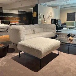 Sofa Magnolia Stoff 6450 49 Grau Metall Schwarz Pulverbeschichtet Inklusive Hockerbank