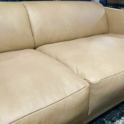 Sofa Matheo CC180 Leder Kenia Camel Beige Gestell Mattschwarz
