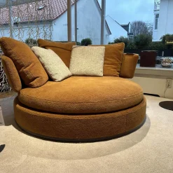 Sofa Maxalto Amoneus Stoff Velour Milo Tabak Braun Gestell Graphit mit 5 Kissen