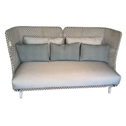 Sofa Mbarq Stoff A Natura Ash Grau Gestell Aluminium Lipari Pulverbeschichtet Inklusive Kissen