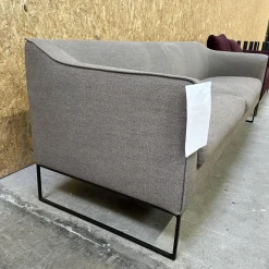 Sofa Mell 17311 Stoff 9127 Braun Grau Fußrahmen Feinstruktur Schwarzbraun Inklusive Filzgleiter