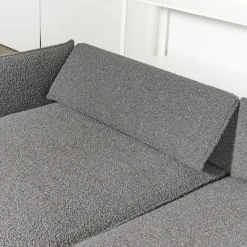 Sofa mit Longchair Cube Air Stoff Cooper BW1779-191 Grau