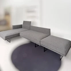 Sofa mit Longchair Cube Air Stoff Cooper BW1779-191 Grau