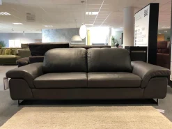 Sofa Modell 15651 Leder Z 7155 Zartbitter Braun Füße Chrom