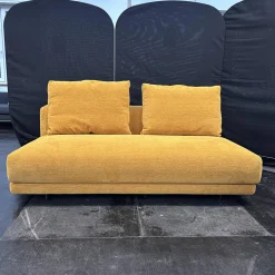 Sofa Moss 74211 Bezug Stoff 8164 Curry Gelb Füße Feinstruktur Schwarzbraun