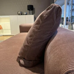 Sofa Moss Stoff 9075 Altrose Rosa Fuß Verchromt mit Hocker