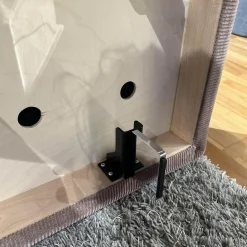 Sofa Moss Stoff 9075 Altrose Rosa Fuß Verchromt mit Hocker