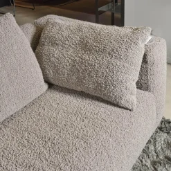 Sofa Moss Stoff 14002 Hellgrau Füße Verchromt Mit Rückenkissen