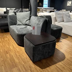 Sofa Motu 3 Teilig Bezug Stoff Genesis 12 Winter Moss Grün Füße Holz Dunkelbraun Inklusive Tischplatte