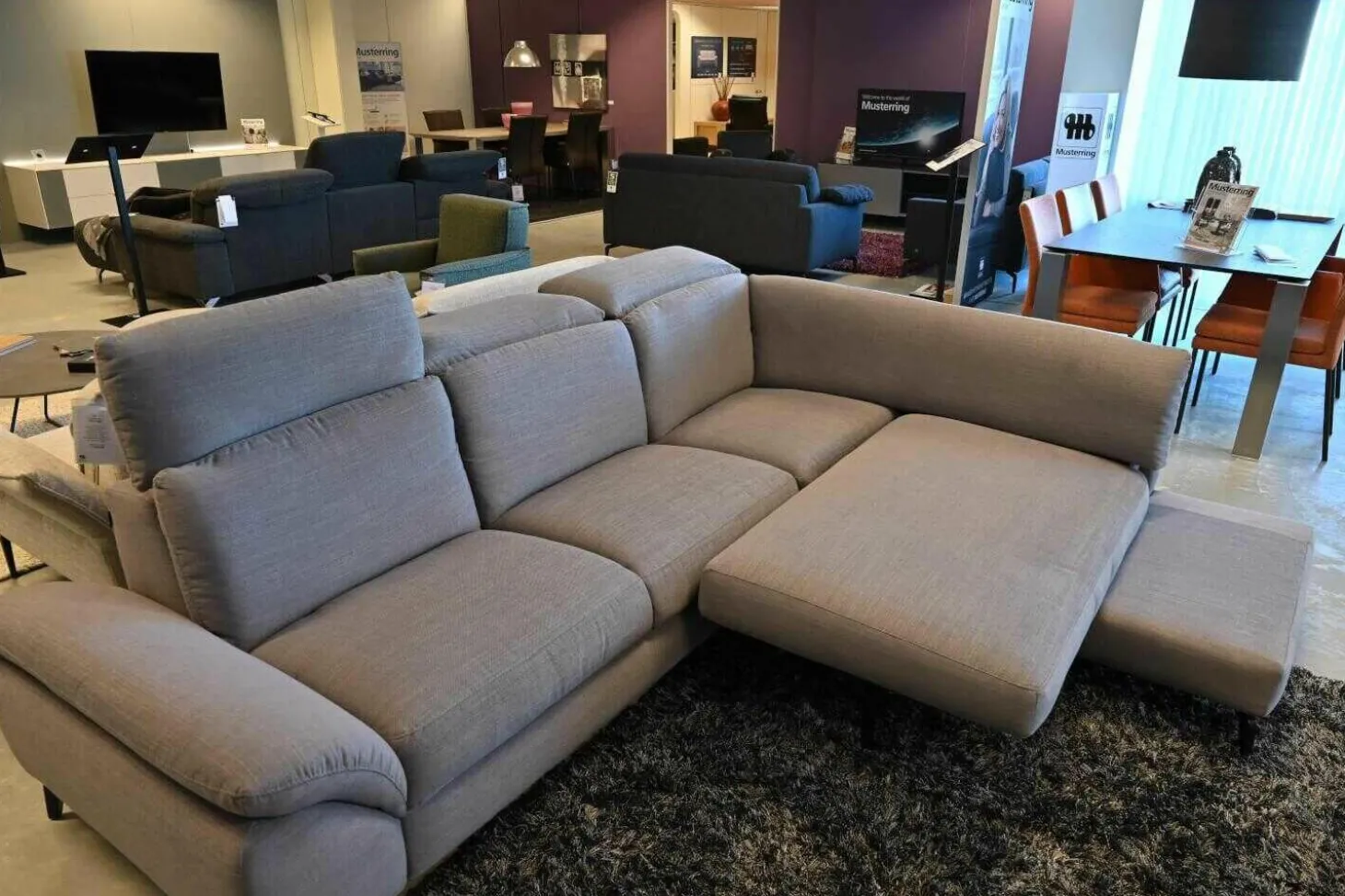 Sofa MR9200 Stoff Nevio Stone mit Funktionen