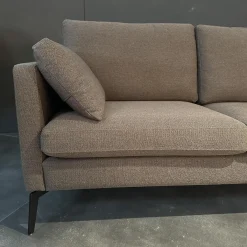 Sofa Nelson Stoff U9999F Braun Graun Metallfüße Schwarz