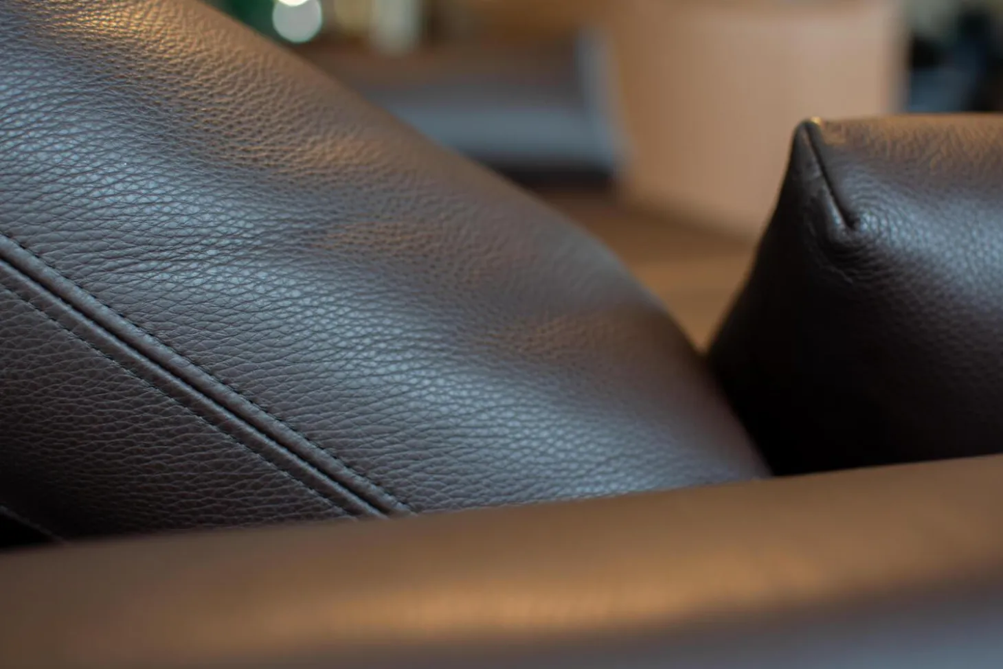 Sofa Nido Bezug Leder Sierra Braun Mit 2 Verstellbaren Rückenkissen Inkusive 2 Armkissen