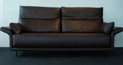 Sofa Nido Bezug Leder Sierra Braun Mit 2 Verstellbaren Rückenkissen Inkusive 2 Armkissen