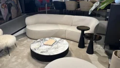 Sofa Nimbo Stoff BW 1775 676 Queen Weiß Beige Inklusive Hocker Nimbo