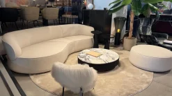 Sofa Nimbo Stoff BW 1775 676 Queen Weiß Beige Inklusive Hocker Nimbo