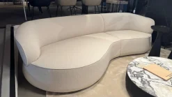 Sofa Nimbo Stoff BW 1775 676 Queen Weiß Beige Inklusive Hocker Nimbo