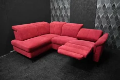 Sofa Odeon Stoff Carlos Bordeaux B 2 mit Elektrischer Relaxfunktion und Bettkasten