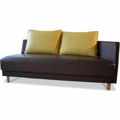 Sofa Onda Leder 38.556 Schokoladenbraun mit 2 Kissen