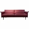 Sofa Otis Leder Cuba Red Füsse Aluminium Schwarz Matt Pulverbeschichtet