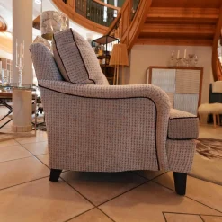 Sofa Passion Bezug Stoff Cam Emilia Beige Mehrfarbig Grau Keder Schwarz Holzfüße Eckig Ohne Rollen