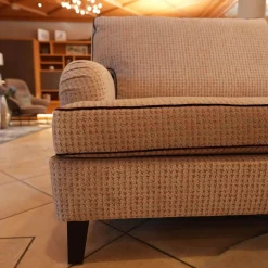 Sofa Passion Bezug Stoff Cam Emilia Beige Mehrfarbig Grau Keder Schwarz Holzfüße Eckig Ohne Rollen