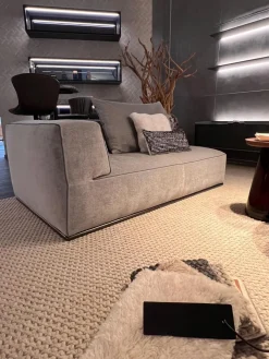 Sofa Perry Stoff Grau 542 Hellgrau Mit Keder Und Kissen