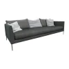 Sofa Pilotis Stoff 8161 Schwarz Braun Füße Schwarz Chrom Inklusive Rückenkissen
