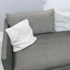 Sofa Pilotis Stoff 8161 Schwarz Braun Füße Schwarz Chrom Inklusive Rückenkissen