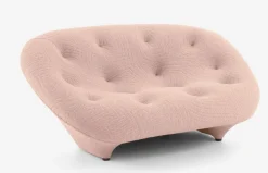 Sofa Ploum 2 Sitzer Hochlehner Stoff Appa FR Poncho Rosa Gestell Stahl Füße Bezogen