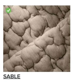 Sofa Ploum Großer 2 Sitzer Hochlehner Stretchstoff Moby FR Sable Grau Gestell Stahlrohr Füße Bezogen