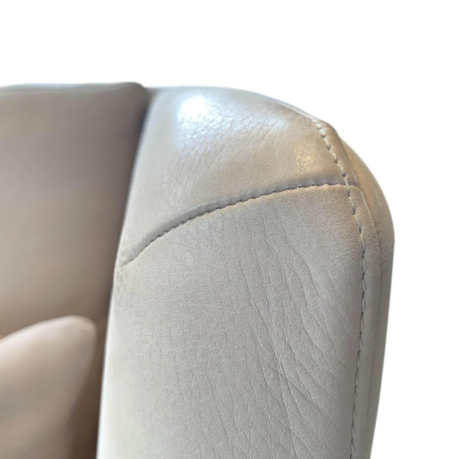 Sofa Polo Lounge Leder 2 Java Sand Füße Braun Gebeizt