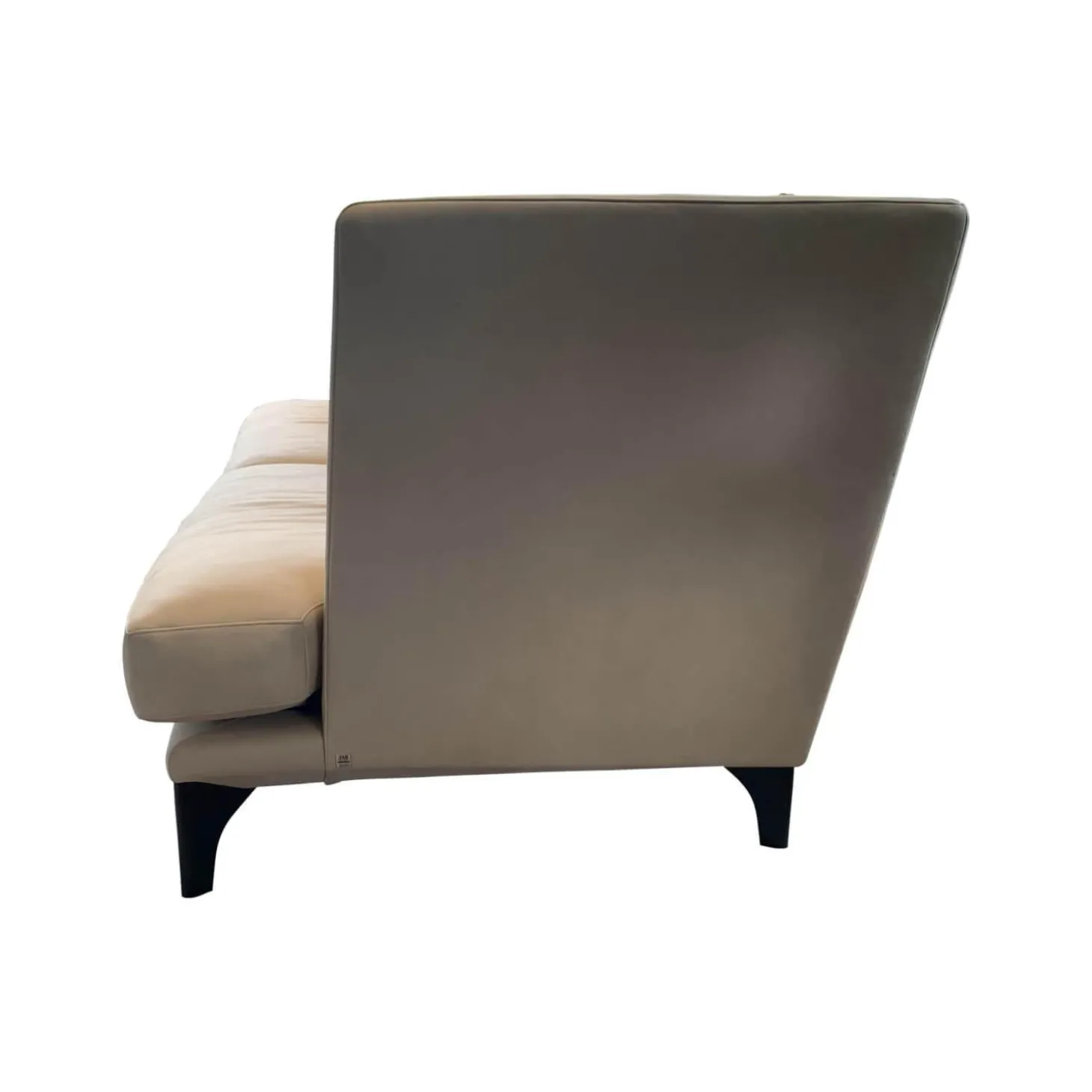 Sofa Polo Lounge Leder 2 Java Sand Füße Braun Gebeizt