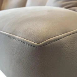 Sofa Polo Lounge Leder 2 Java Sand Füße Braun Gebeizt