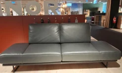 Sofa Ponte Leder Classic Pepper Anthrazit Gestell Metallkufen Schwarz Matt Inklusive Kissen